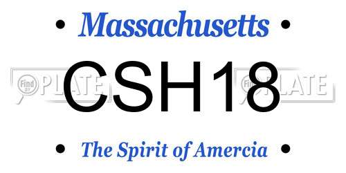 CSH18 Massachusetts License Plate