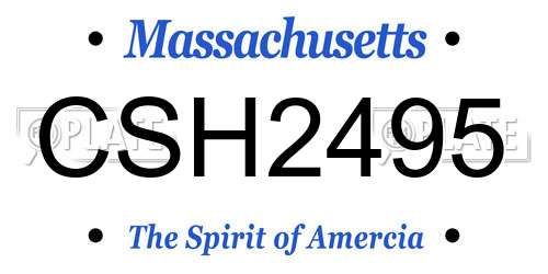 CSH2495 Massachusetts License Plate