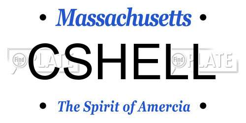 CSHELL Massachusetts License Plate