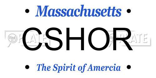 CSHOR Massachusetts License Plate