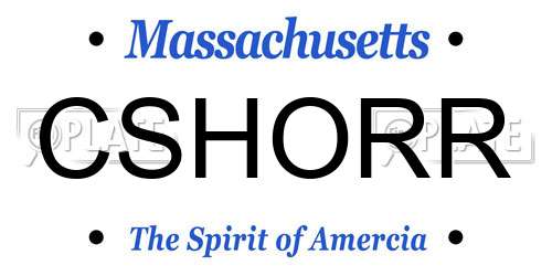CSHORR Massachusetts License Plate