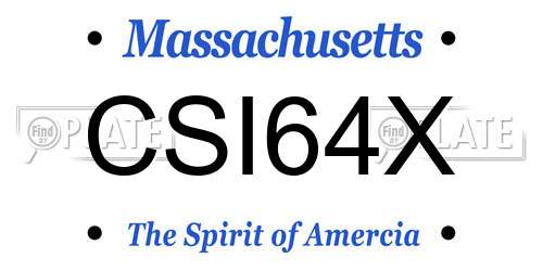 CSI64X Massachusetts License Plate