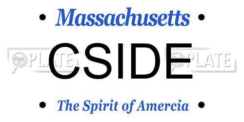 CSIDE Massachusetts License Plate