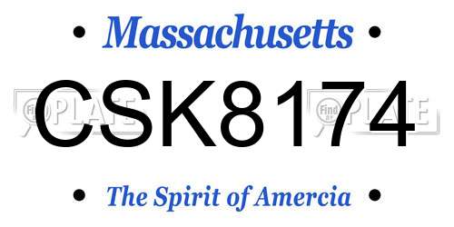 CSK8174 Massachusetts License Plate