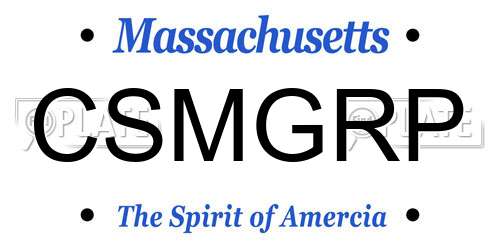 CSMGRP Massachusetts License Plate