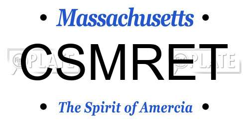 CSMRET Massachusetts License Plate