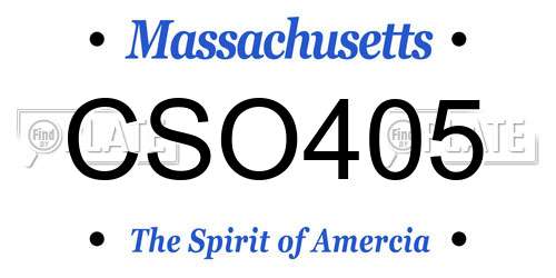 CSO405 Massachusetts License Plate