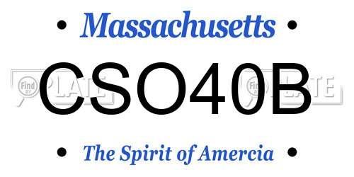 CSO40B Massachusetts License Plate