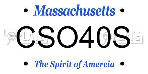CSO40S Massachusetts License Plate