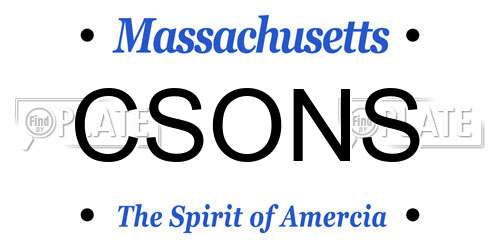 CSONS Massachusetts License Plate