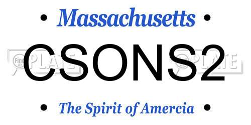 CSONS2 Massachusetts License Plate