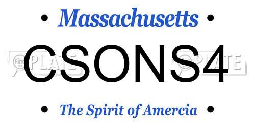CSONS4 Massachusetts License Plate