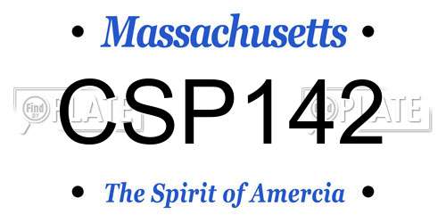 CSP142 Massachusetts License Plate