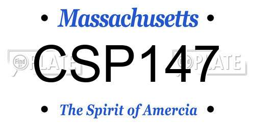 CSP147 Massachusetts License Plate