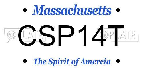 CSP14T Massachusetts License Plate