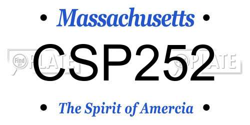 CSP252 Massachusetts License Plate