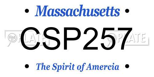 CSP257 Massachusetts License Plate