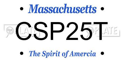 CSP25T Massachusetts License Plate