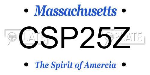 CSP25Z Massachusetts License Plate