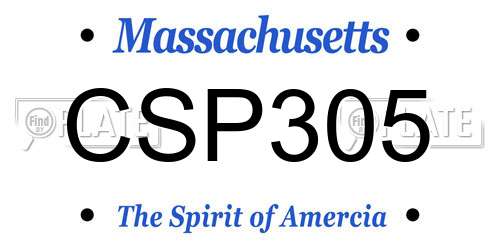 CSP305 Massachusetts License Plate