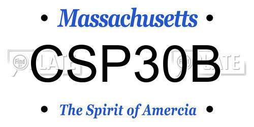 CSP30B Massachusetts License Plate