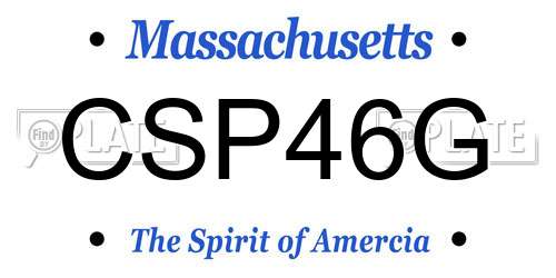 CSP46G Massachusetts License Plate