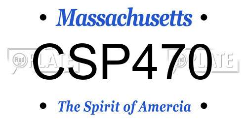 CSP470 Massachusetts License Plate