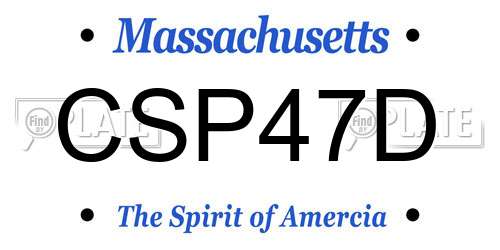 CSP47D Massachusetts License Plate