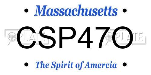 CSP47O Massachusetts License Plate