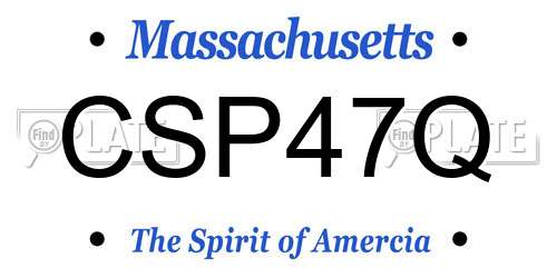 CSP47Q Massachusetts License Plate
