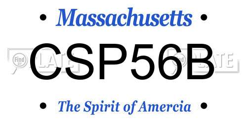 CSP56B Massachusetts License Plate