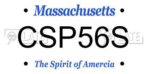 CSP56S Massachusetts License Plate