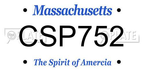 CSP752 Massachusetts License Plate
