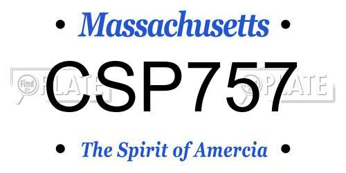 CSP757 Massachusetts License Plate