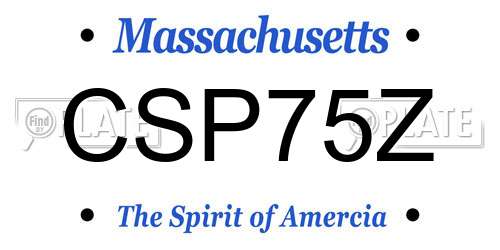 CSP75Z Massachusetts License Plate
