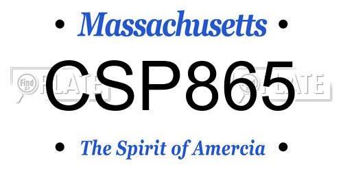 CSP865 Massachusetts License Plate