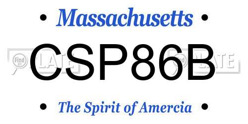 CSP86B Massachusetts License Plate