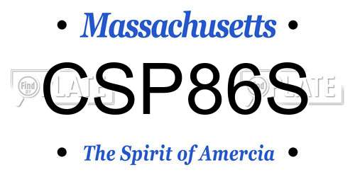 CSP86S Massachusetts License Plate