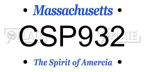 CSP932 Massachusetts License Plate