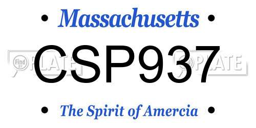 CSP937 Massachusetts License Plate