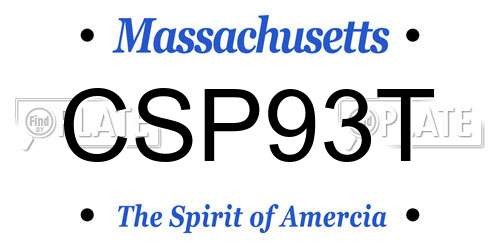 CSP93T Massachusetts License Plate
