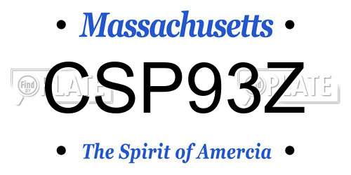 CSP93Z Massachusetts License Plate
