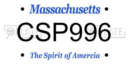 CSP996 Massachusetts License Plate