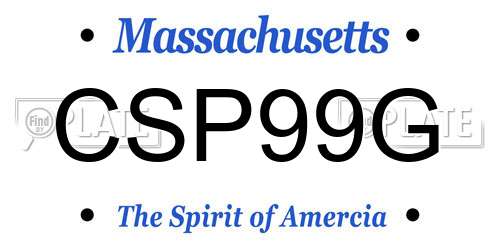 CSP99G Massachusetts License Plate