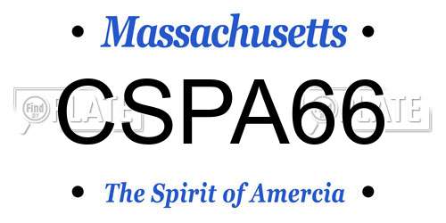 CSPA66 Massachusetts License Plate