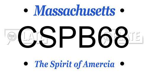 CSPB68 Massachusetts License Plate