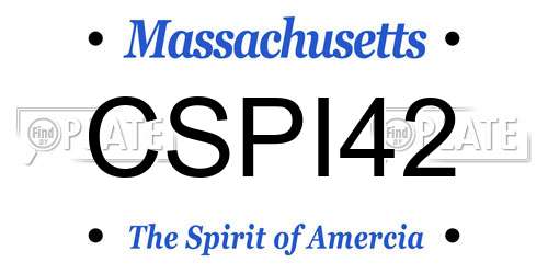 CSPI42 Massachusetts License Plate