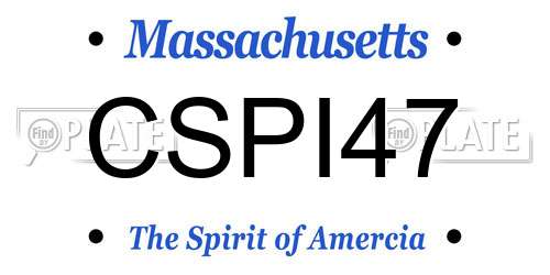 CSPI47 Massachusetts License Plate