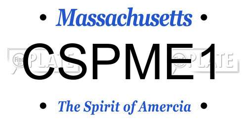 CSPME1 Massachusetts License Plate