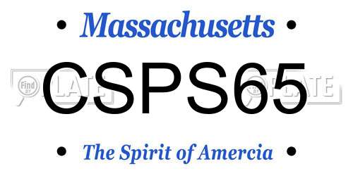 CSPS65 Massachusetts License Plate